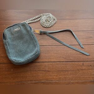 Aimee Kestenberg Blue Denim Crossbody with Silver Chain
